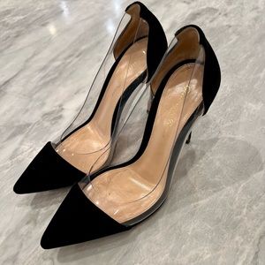 Gianvito Rossi black velvet and PVC pumps size 36